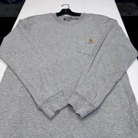 Carhartt Long Sleeve T-shirt Work Shirt Gray Loose Fit Mens Size S NWOT - Picture 7 of 8